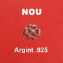 Pandantiv / charm / link trifoi norocos din argint rodiat aprox 13x13x0.5 mm