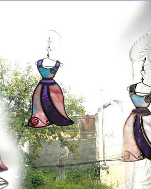 Rochita vitraliu violet roz