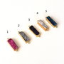 Agata druzy cu margini electroplacate aur. Conector. Link