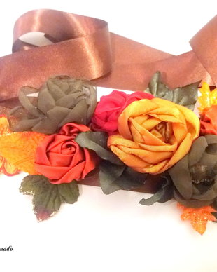 Brau/Cordon cu flori handmade