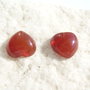 (2 bucati) Cabochon inimioara din carneol aprox 12x12x5 mm