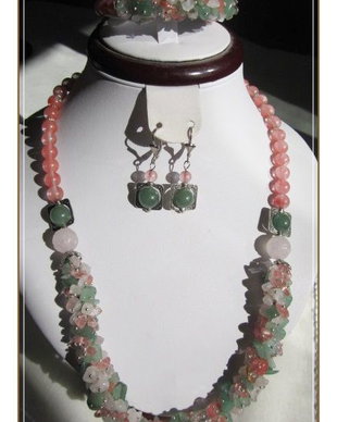 SET- CHERRY CUART, AVENTURIN VERDE SI CUART ROZ