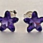Cercei argint 925 cu piatra Swarovski Fancy Mistic Star 8mm Tanzanite