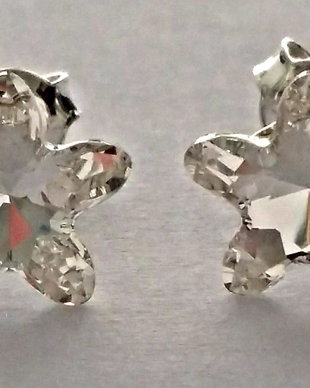 Cercei argint 925 cu piatra Swarovski Fancy Mistic Star 8mm Crystal