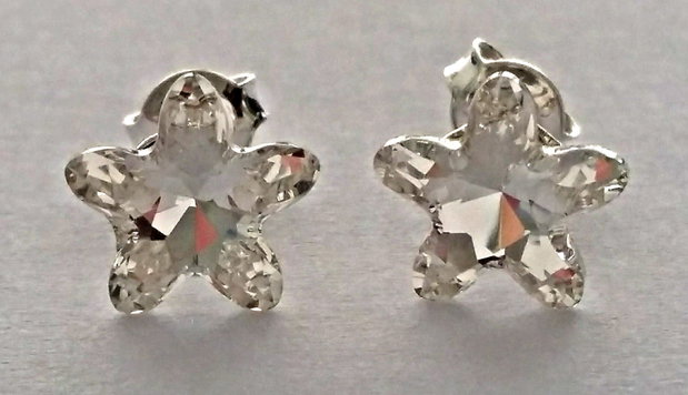 Cercei argint 925 cu piatra Swarovski Fancy Mistic Star 8mm Crystal
