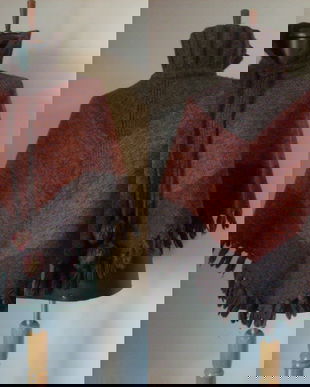 PONCHO LANA TRICOTAT MANUAL BROWN