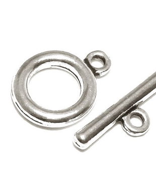 Inchizatoare toggle, argintiu antichizat, 18x14 mm