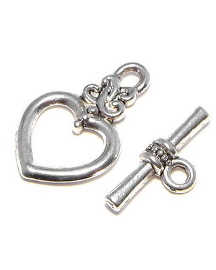 Inchizatoare toggle, argintiu antichizat, 20x13 mm