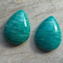 Cabochon amazonit rusesc 25x18 mm (2 buc) - model 2