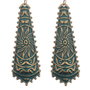 9854 - (2bc)Pandantiv / charms, aliaj metalic aspect bronz cu patina oxidare verdigris, 51x17mm