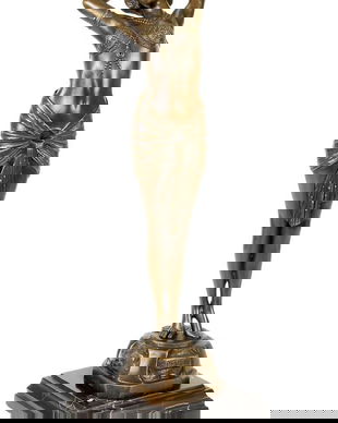 DANSATOARE - STATUETA DIN BRONZ PE SOCLU DIN BRONZ