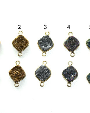 Agata druzy cu margini electroplacate aur. Conector. Link