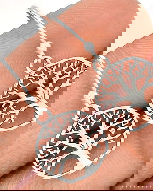 Ag465 - Cercei cu tortita, argint 925, copacul vietii