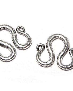 Inchizatoare carlig, argintiu antichizat, 15.5x14 mm