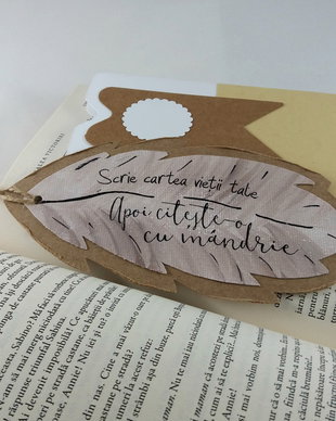 semn de carte pictat panza personalizat frunza