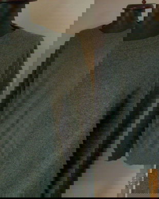 Pulover gri casmir si matase