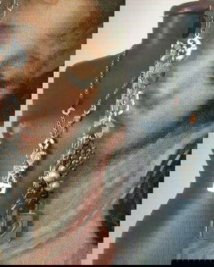 COLIER MASIV ARGINT TIBETAN SI PIETRE NATURALE