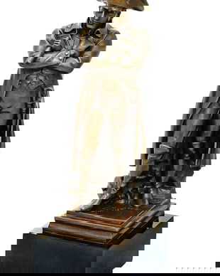 NAPOLEON - STATUETA DIN BRONZ PE SOCLU DIN MARMURA