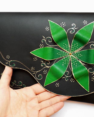 plic handmade unicat - Large Green Flower