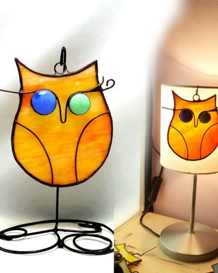 Bufnita vitraliu decoratiune Suncatcher