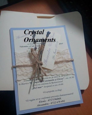 Invitatie nunta handmade cu levantica