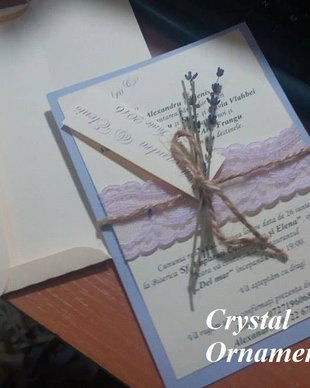 Invitatie nunta handmade cu levantica