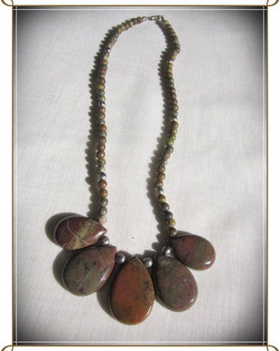 COLIER- RHYOLITE BEIGE SI OCEAN AGATE