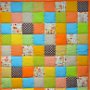 Patura patchwork - portocaliu, verde, galben, turcoaz, maro, bej