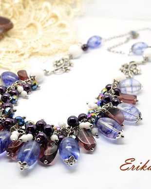 Colier-perle si cristale/accesorii inox /iarna(rezervat)