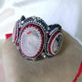 Luxury bracelet/ statement , pietre semipretioase, pristale, strasuri argintii inlantuite