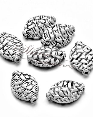 Distantier oval argintiu, 15.5x10.5mm