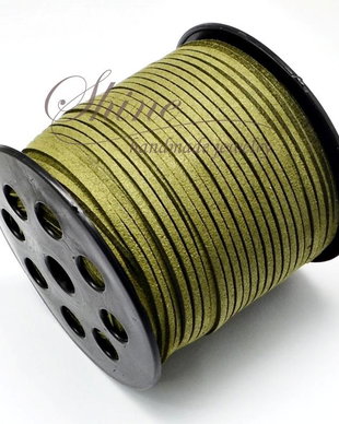 Snur Suede Olive Drab, 3.0x1.4mm