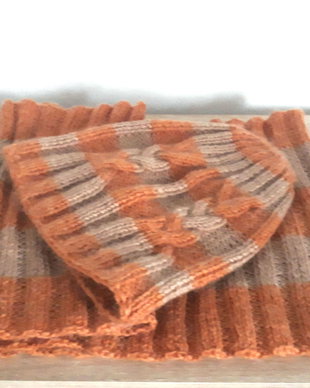 Fular circular si caciula tricotat manual mohair lana cowl infinity fular in dungi verde crem bej caramiziu