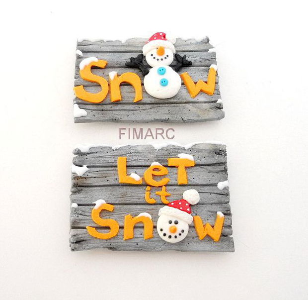 ''Let it snow'' - decoratiune de iarna:magnet