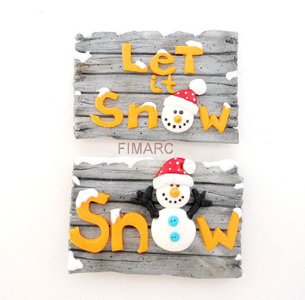 ''Let it snow'' - decoratiune de iarna:magnet