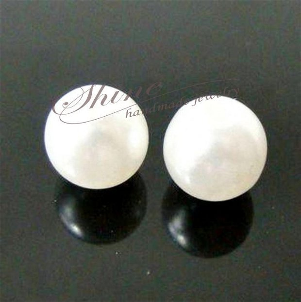 Perle albe din acril, 8mm