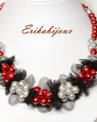 Colier- Red &Black - perle