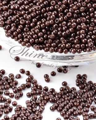 Margele de nisip Coconut Brown, 2x1.5mm (20gr)