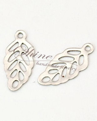 Charm frunza INOX, 13x6x0.5mm