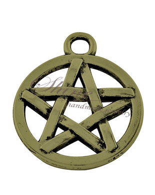 Charm pentagrama, bronz antichizat
