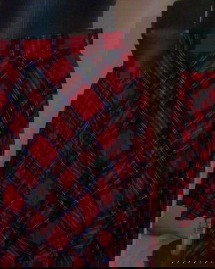 Fusta plisata stofa lana ecosez