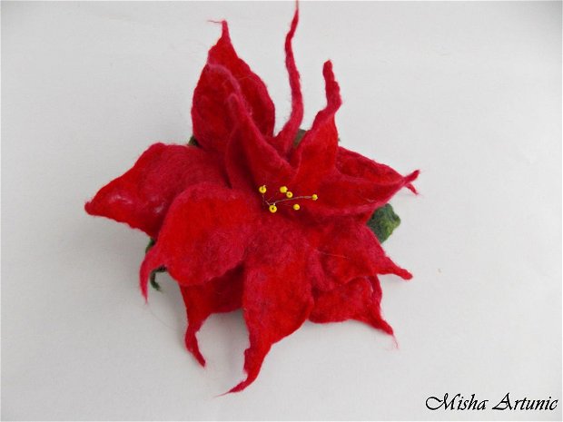 Brosa impaslita - Floarea Craciunului sau Steaua Craciunului