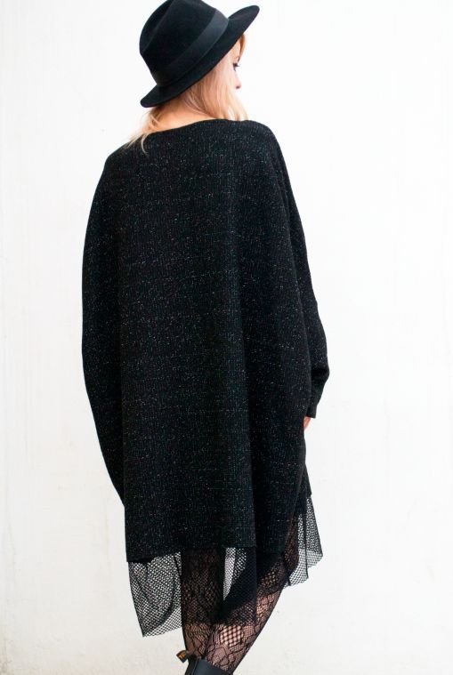 Rochie pulover oversized cu plasa