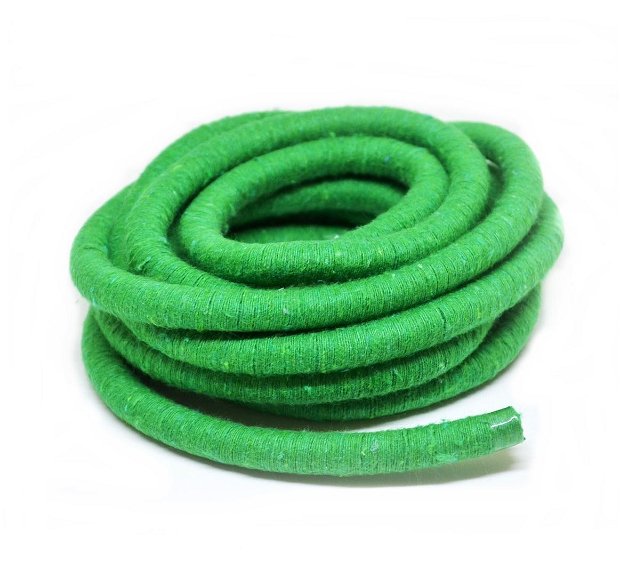 Snur gros bumbac, verde 10mm (50cm) DVLAK 119