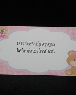Plic de bani botez fetita , cu ursuleti
