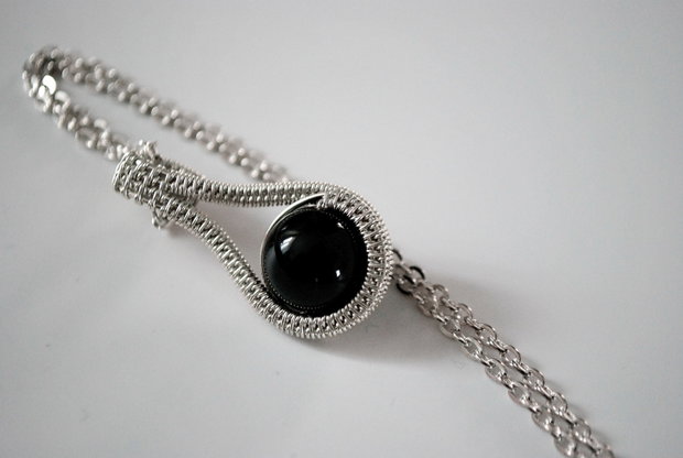 Set Bijuterii Pandantiv si Cercei " Elegant Black "