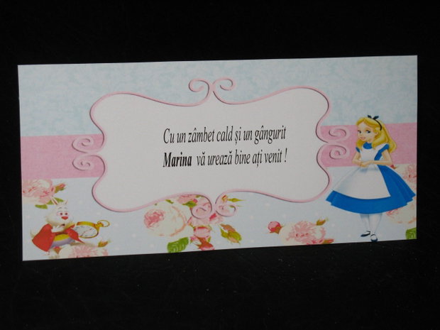 Plic de bani botez Alice in tara minunilor