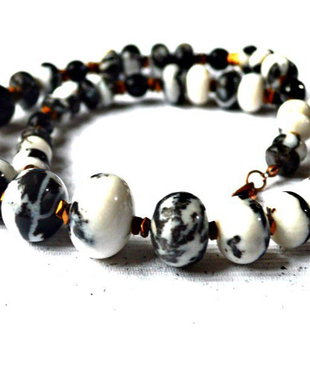 REZERVAT Colier din zebra jasper, onix  si hematit