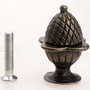 9891 (1buc) Maner tip buton, decorativ, aliaj metalic, finisaj bronz antichizat, 30x23mm