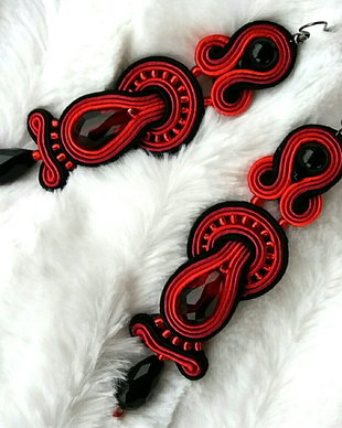 Cercei statement soutache